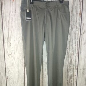 Linksoul Charcoal Casual Flat Front Cotton Stretch Performance Golf Pants 33x31